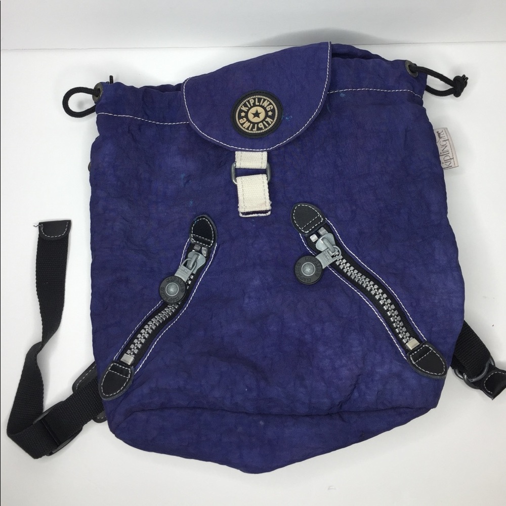 Authentic Kipling Navy Drawstring Nylon Vintage